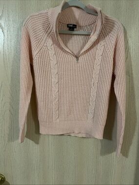 Love Cable-Knit Half-Zip Sweater in Blush